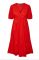 Vestido Rojo Manga Abullonada