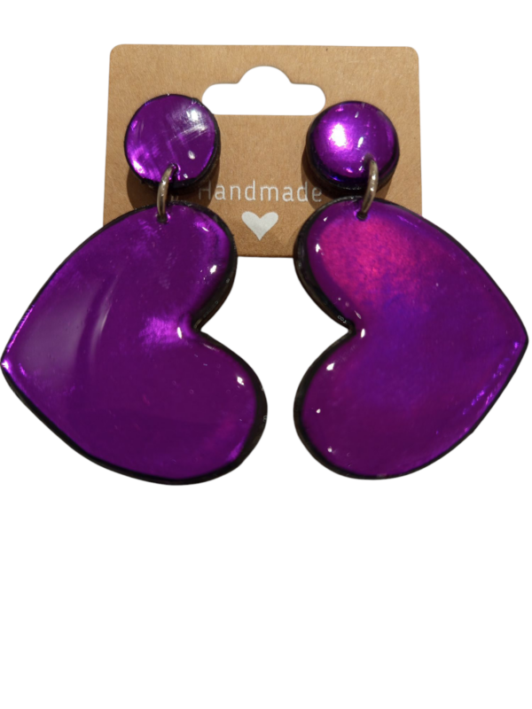 Pendientes Corazón Morado