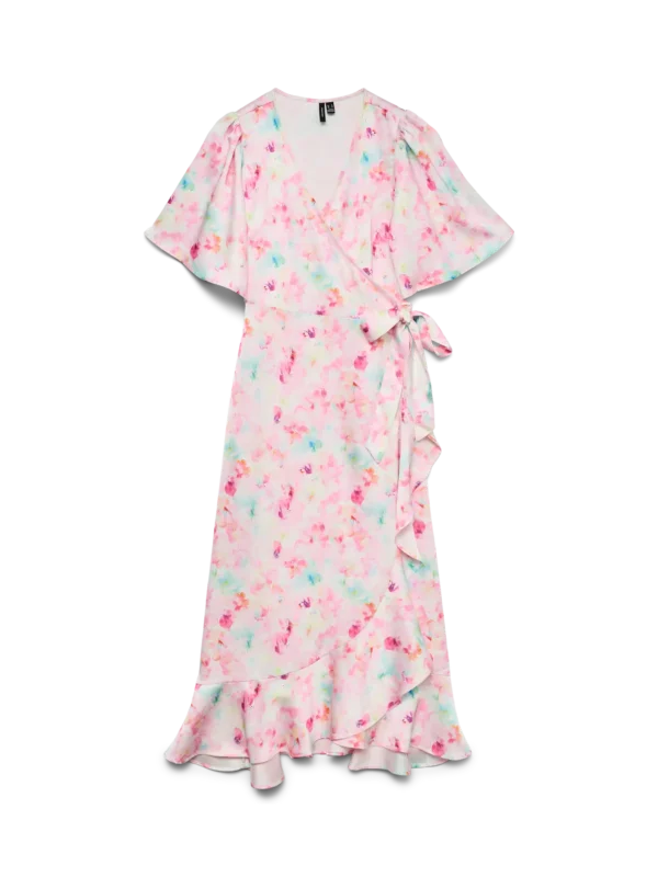 Vestido Satinado Flores