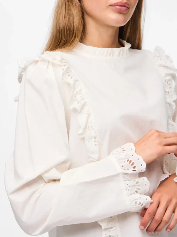 Blusa Blanca Troquelados