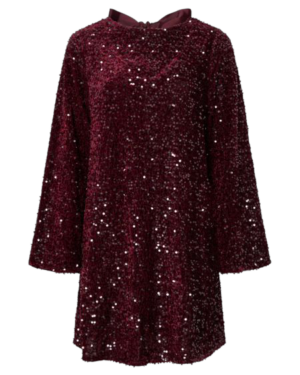 Vestido Lentejuelas Burdeos