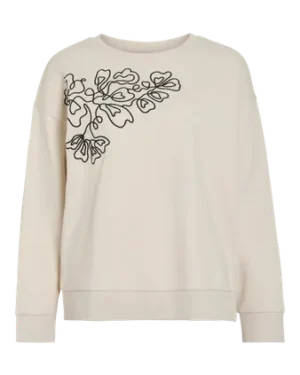 Sudadera Beige Flor