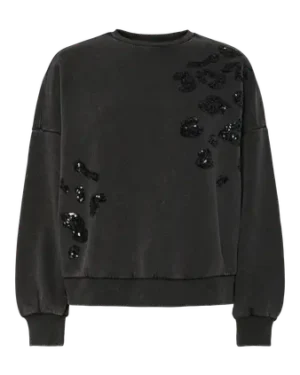 Sudadera Negro Desgastado