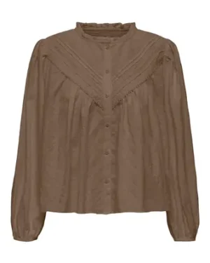 Blusa Bordados Marrón