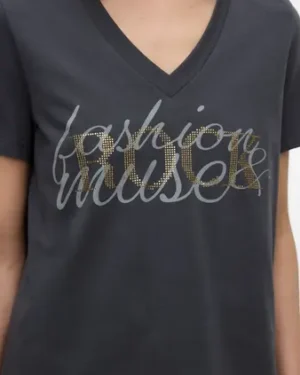 Camiseta Fashion Gris Pico