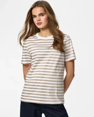 Camiseta Rayas Beige