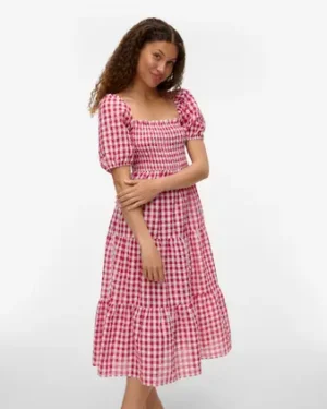 Vestido Cuadro Vichy Rojo