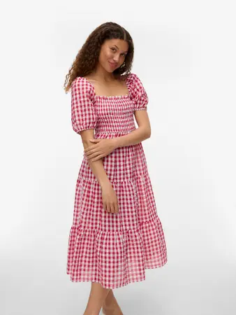 Vestido Cuadro Vichy Rojo