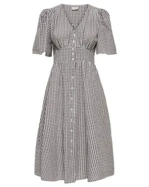 Vestido Cuadro Vichy Marrón