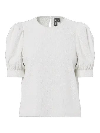 Blusa Blanca Manga Abullonada