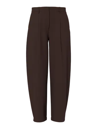 Pantalón Pinzas Barrel Marrón