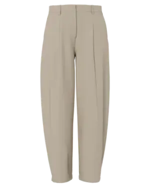 Pantalón Barrel Pinzas Beige