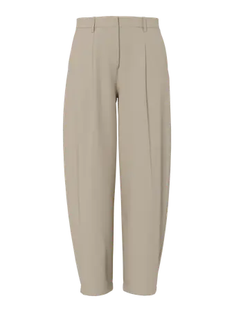 Pantalón Barrel Pinzas Beige